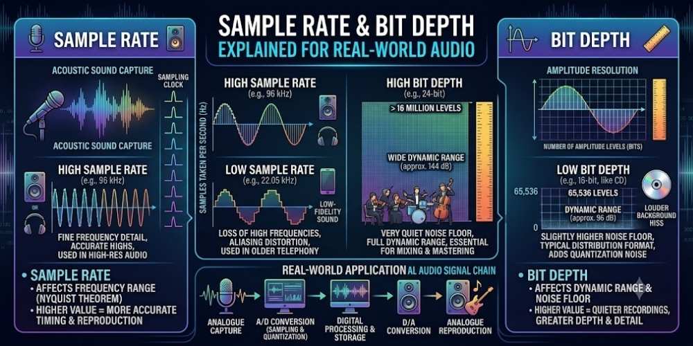 sample rate and bit depth explained professional audio setu